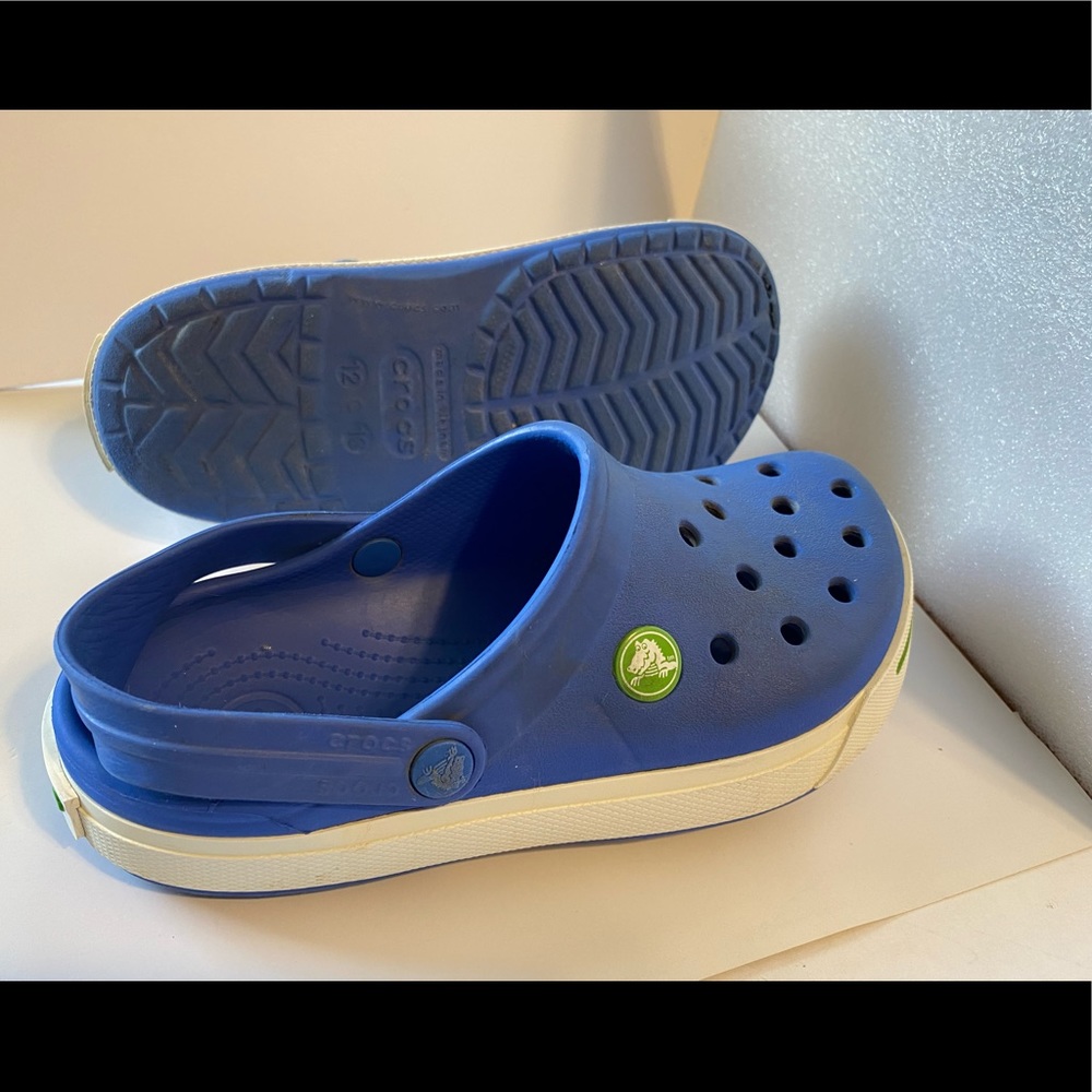 CROCS Kids Crocband Clog blue with green stripe